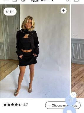 NWOT Djerf Avenue Black Knitted Mini Skirt XS